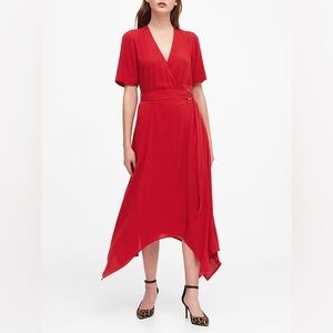 NWT Banana Republic Handkerchief-Hem Wrap Dress